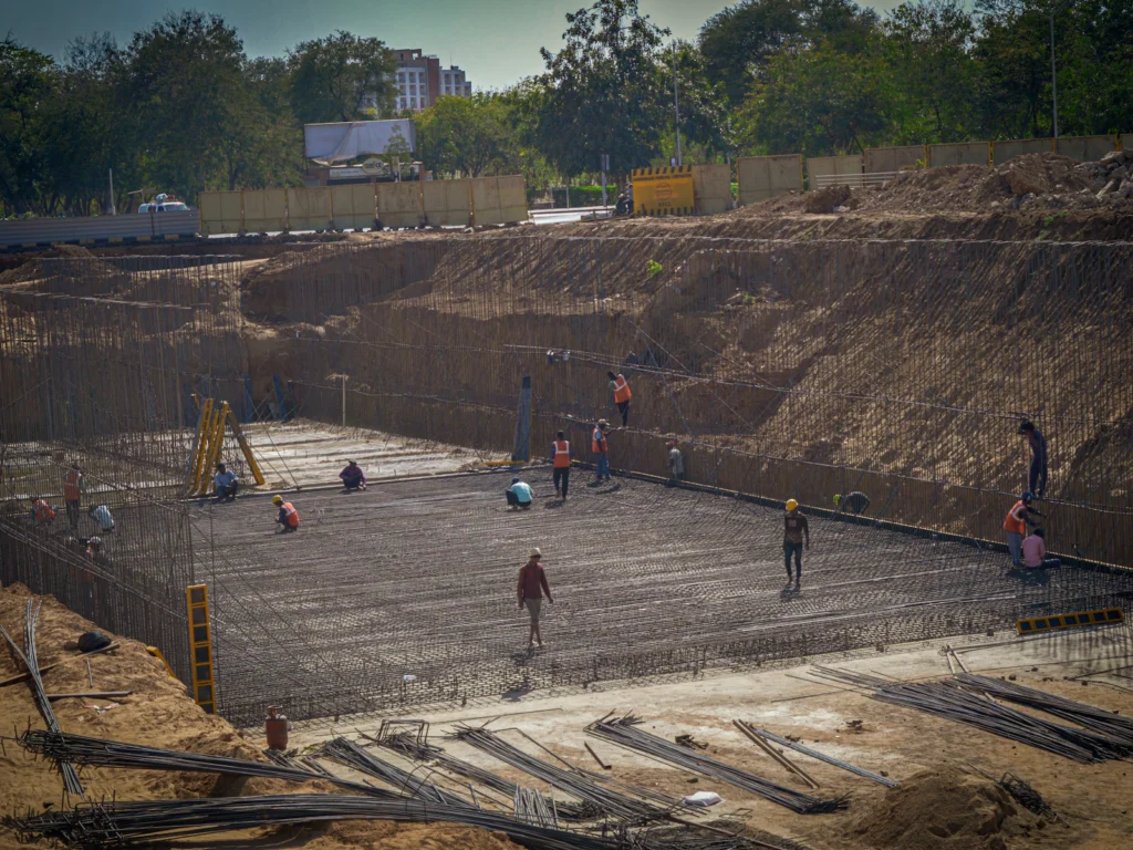 Cimentación en construcción